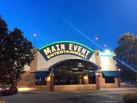 Main event lubbock tx - Main Event. Call Menu Info. 6010 Brownfield Highway Lubbock, TX 79424 Uber. MORE PHOTOS. Menu ... Lubbock, TX 79424 Claim this business. 806-792-3333 ... 